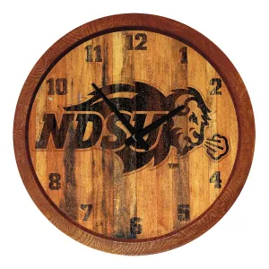North Dakota State Bisons: Branded "Faux" Barrel Top Wall Clock