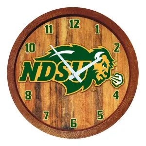 North Dakota State Bisons: Faux Barrel Top Wall Clock