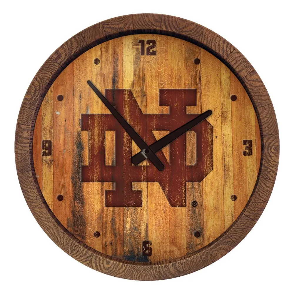Notre Dame Fighting Irish: Branded "Faux" Barrel Top Clock