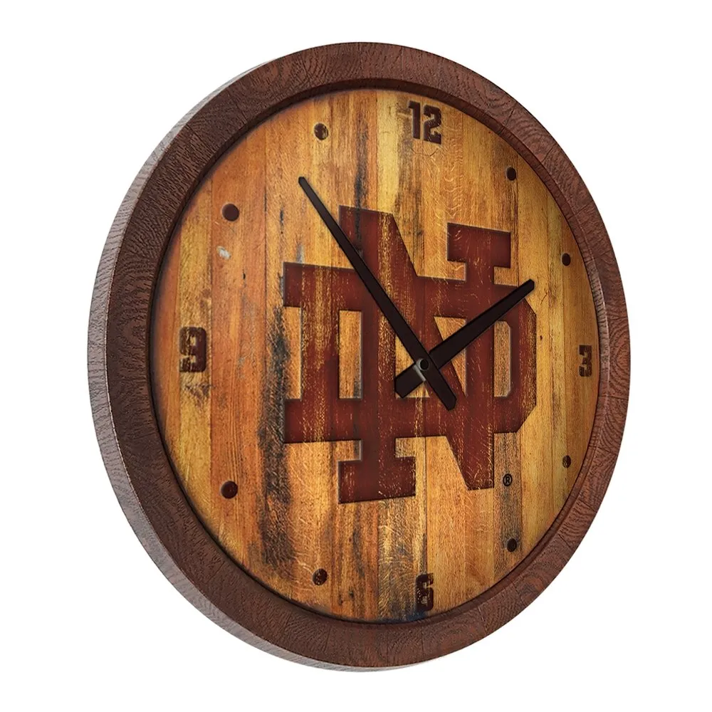 Notre Dame Fighting Irish: Branded "Faux" Barrel Top Clock