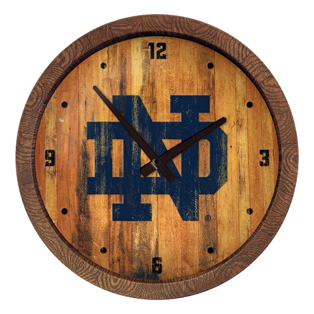Notre Dame Fighting Irish: Weathered "Faux" Barrel Top Clock
