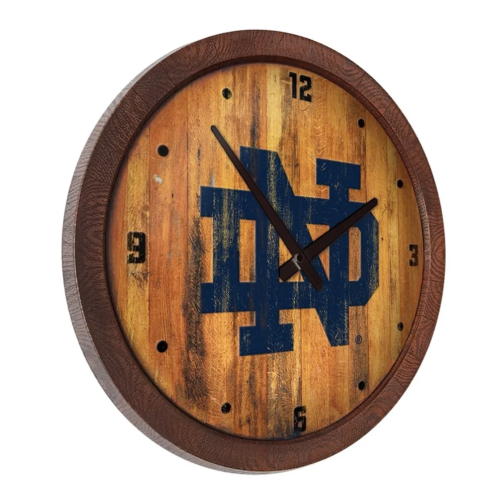 Notre Dame Fighting Irish: Weathered "Faux" Barrel Top Clock