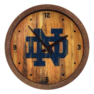 Notre Dame Fighting Irish: Weathered "Faux" Barrel Top Clock