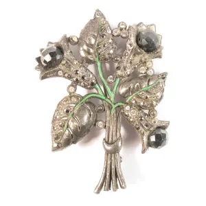 Nouveau Onyx Bouquet Boutonniére / Lapel Pin