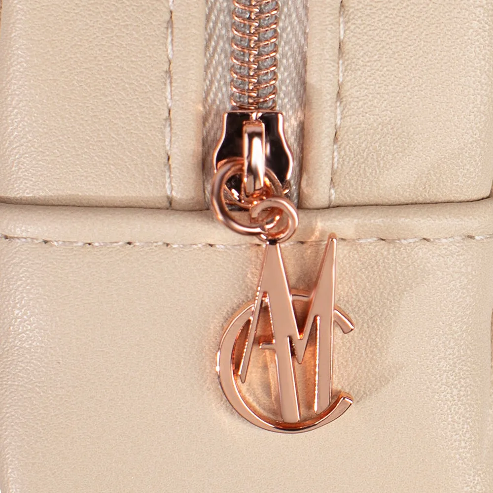 Nude Makeup Bag w/ Rose Gold Zipper