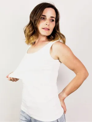 Nursing Laced Cotton Vest |  White