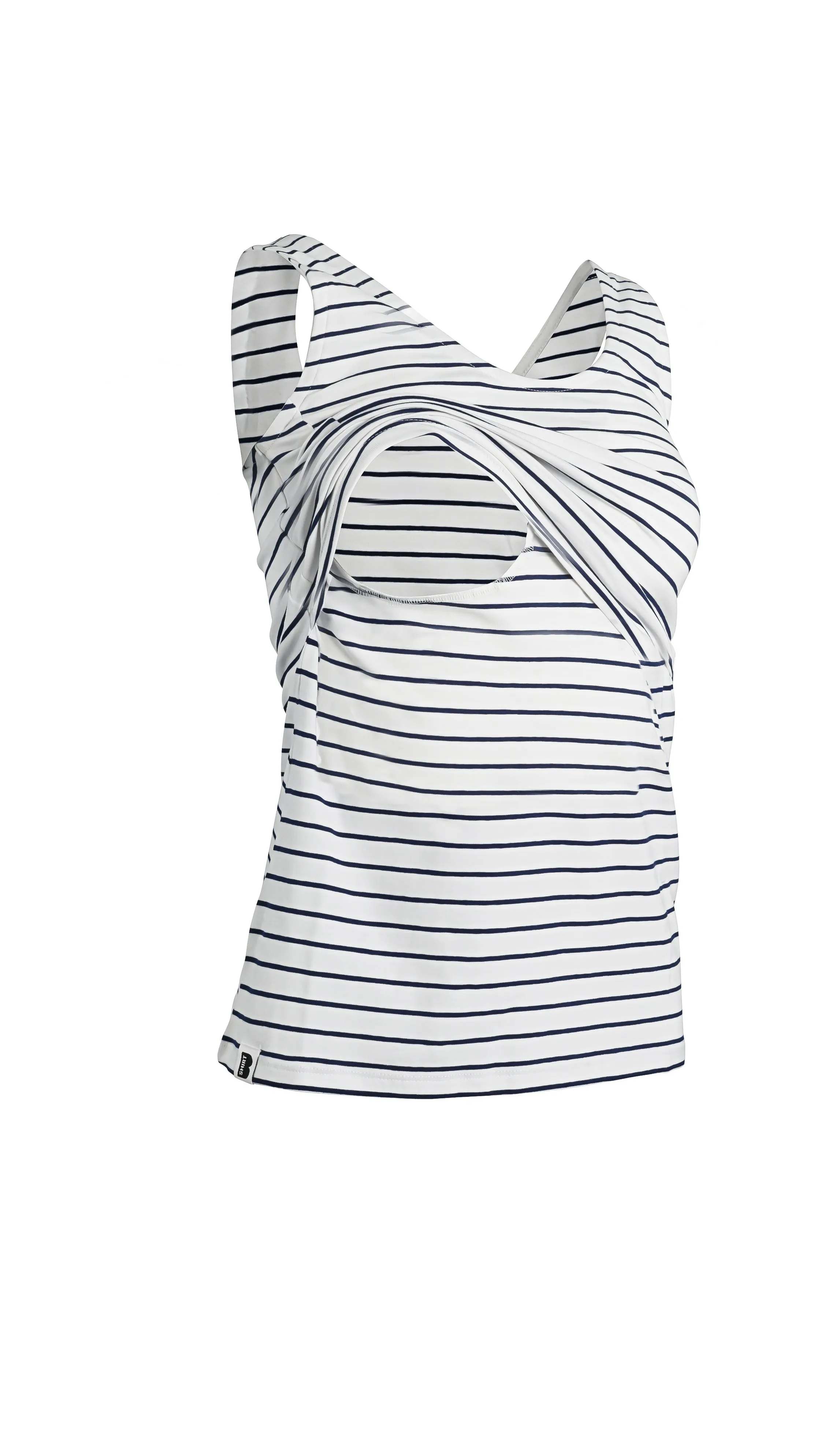 Nursing vest in White/Navy Stripe