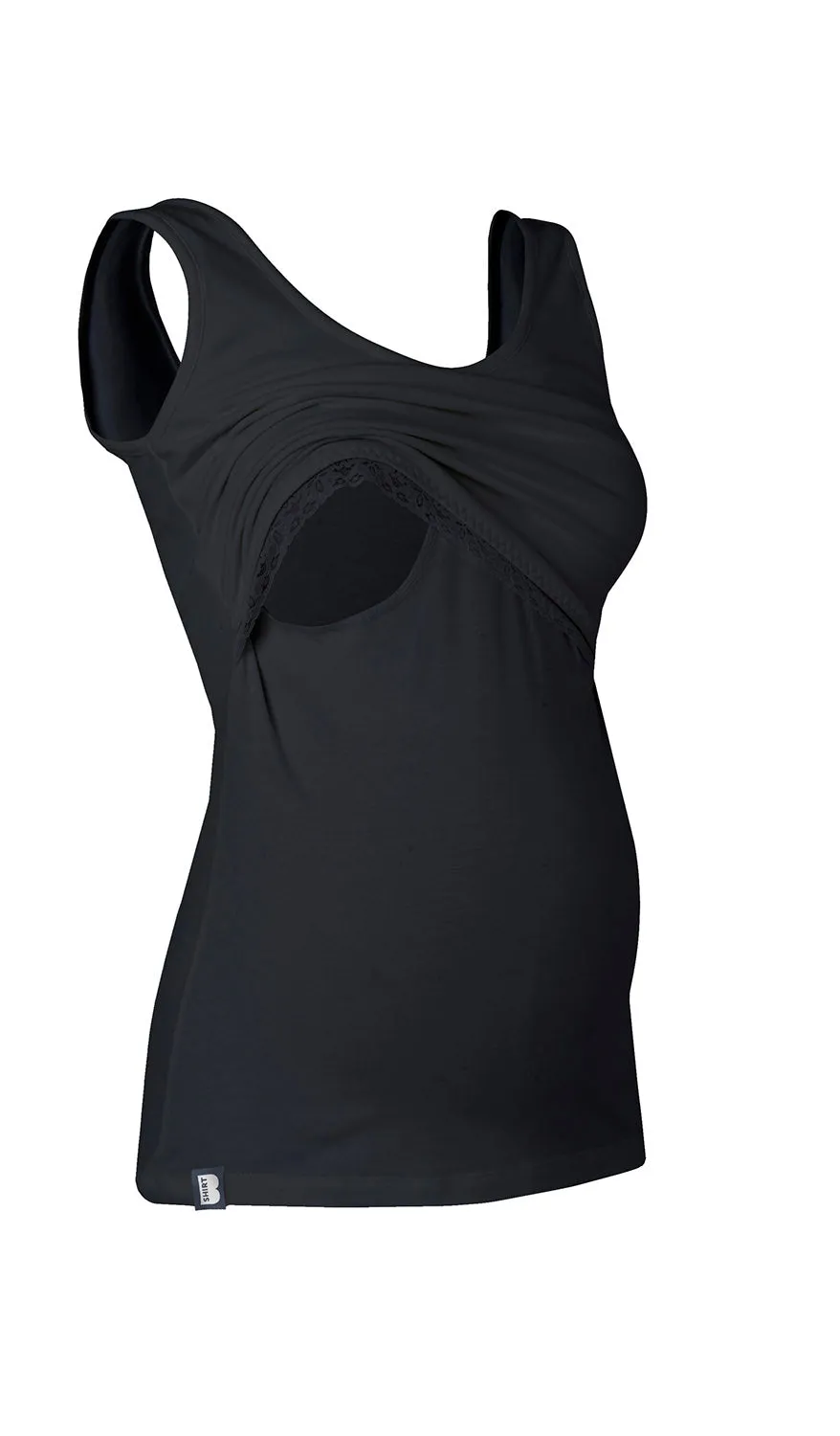 Nursing vest (with lace) in Black