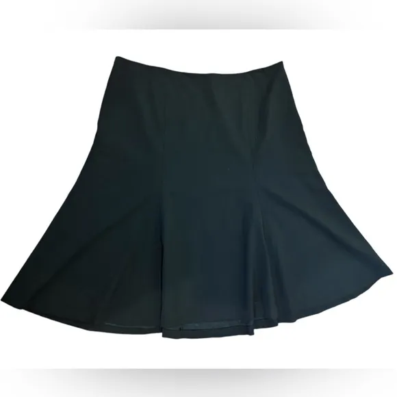 NWOT LAUREN RALPH LAUREN BLACK WOOL BLEND FLARED RIDING SKIRT MINIMALIST SZ 22W