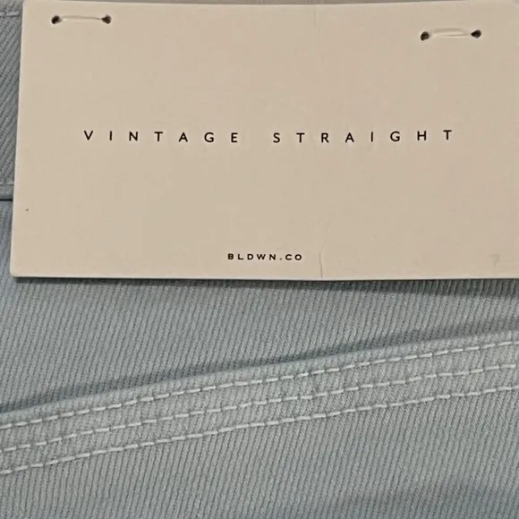 NWT BLDWN Vintage Straight Leg High Rise Jeans Pool/Light Blue SZ 29 USA