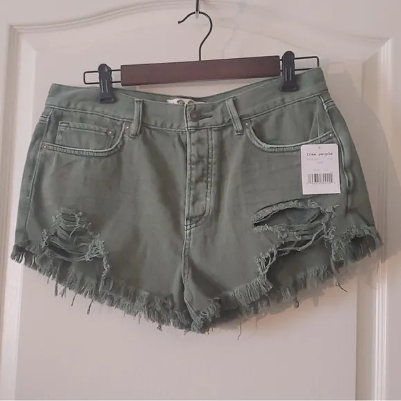 NWT Free People Loving Good Vibrations Shorts | Sage Green