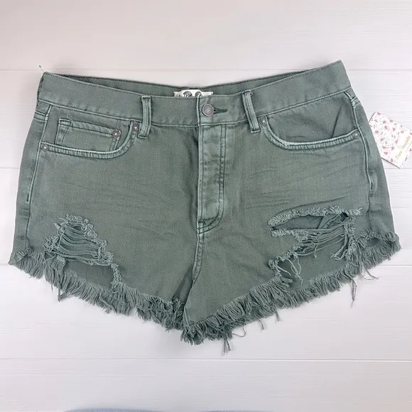 NWT Free People Loving Good Vibrations Shorts | Sage Green