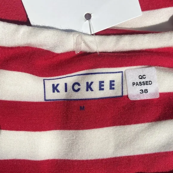 NWT Kikee Pants Candy Cane Stripe Print Simple Twist Nightgown Women's Size M
