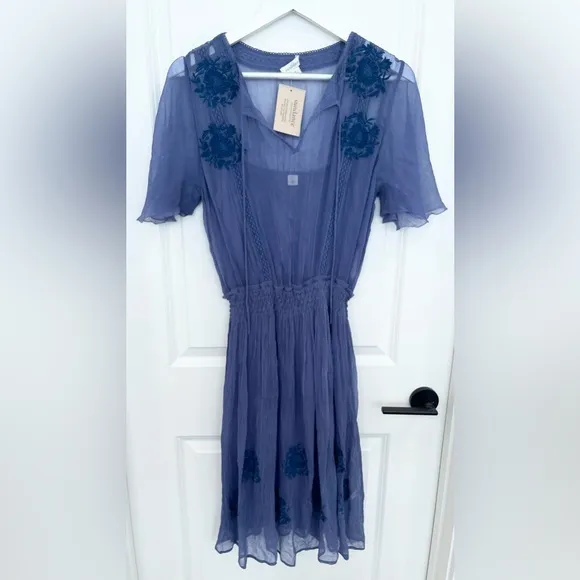 NWT Sundance Led By Dreams Dress Blue Women’s Size Small $178