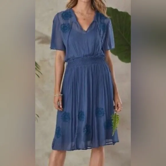 NWT Sundance Led By Dreams Dress Blue Women’s Size Small $178