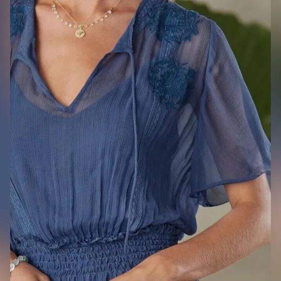 NWT Sundance Led By Dreams Dress Blue Women’s Size Small $178