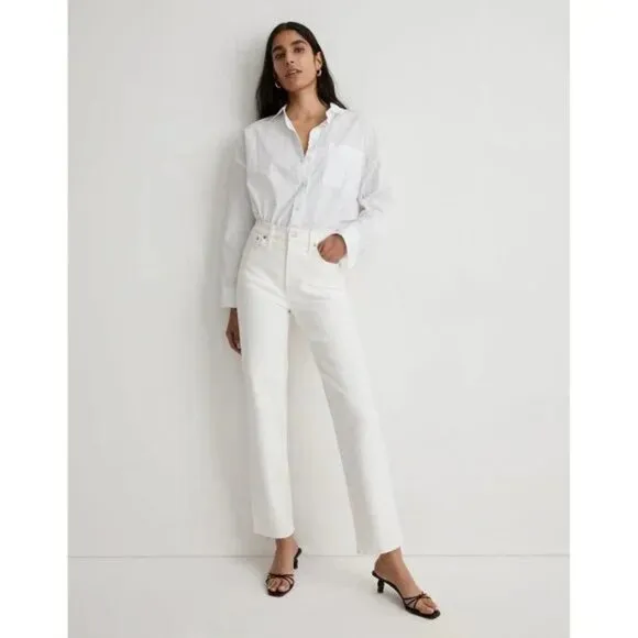 NWT Womens Size 27 27x28 Madewell Tile White The Perfect Vintage Jean NEW