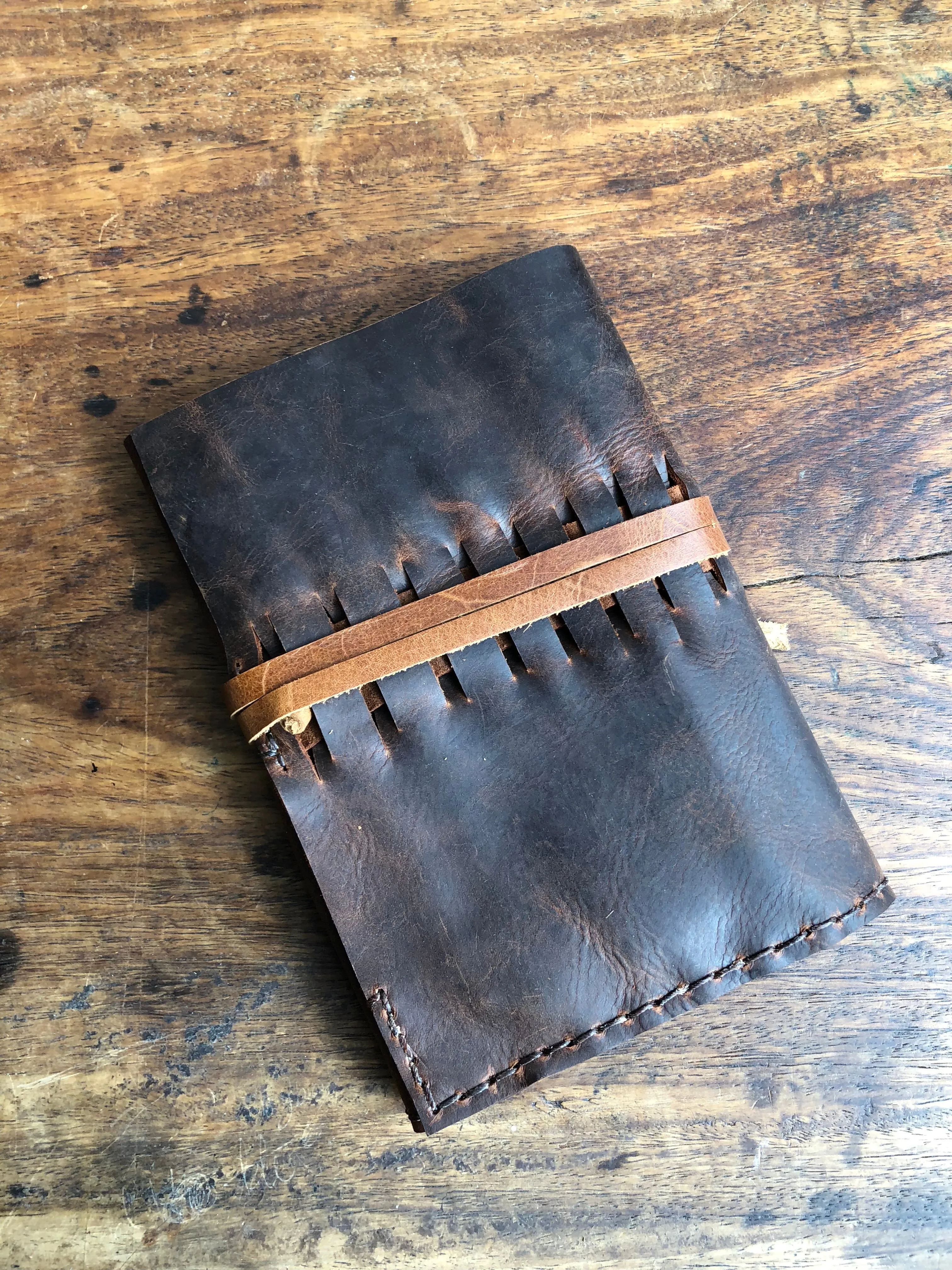 NY sketchbook, Refillable sketchpad cover, Hand-stitched leather sketch book, Custom made in NYC