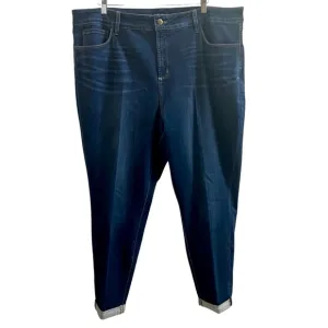 NYDJ JEANS, Size 22W, Blue Annabelle Skinny Cuffed Boyfriend Jeans w/ Lift Tuck.