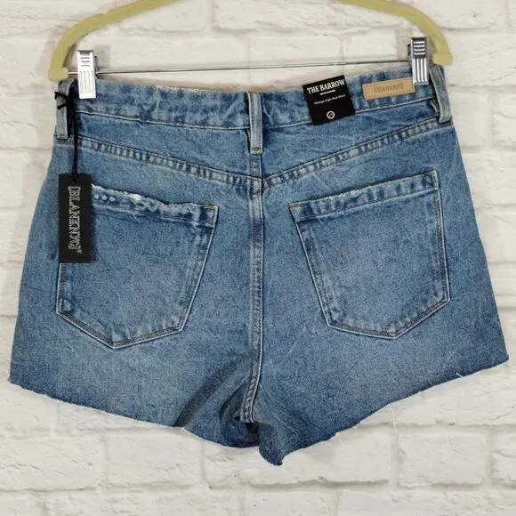 O BlankNYC The Barrow Cut Off Vintage High Rise Denim Shorts Fare Warning NWT 29