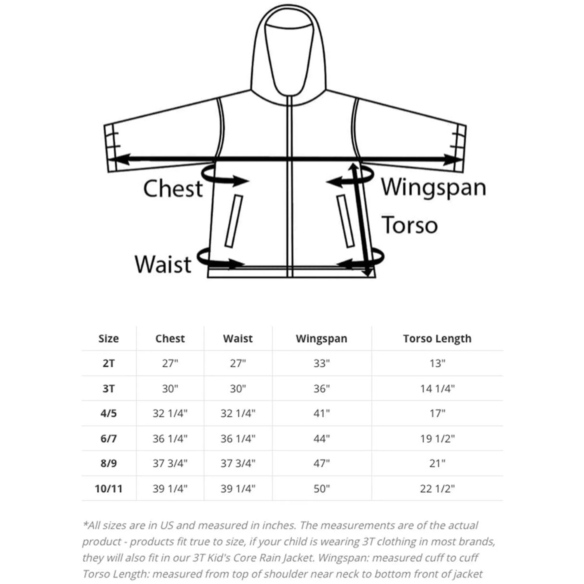 Oakiwear Kids Rain Jacket Coat Waterproof Shell Boys Girls, Black