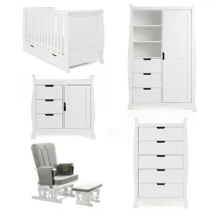 OBABY Stamford Classic 5 Piece Room Set - White