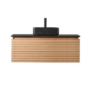 Ocala 1 Drawer Bathroom Vanity with Quartz Sink and Vessel Sink - Wall Mount - 48" Wood/Maple