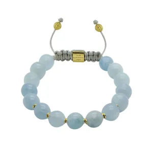 Ocean Wave | Stunning Aquamarine Stone Bracelet in Gold/Silver | 10MM