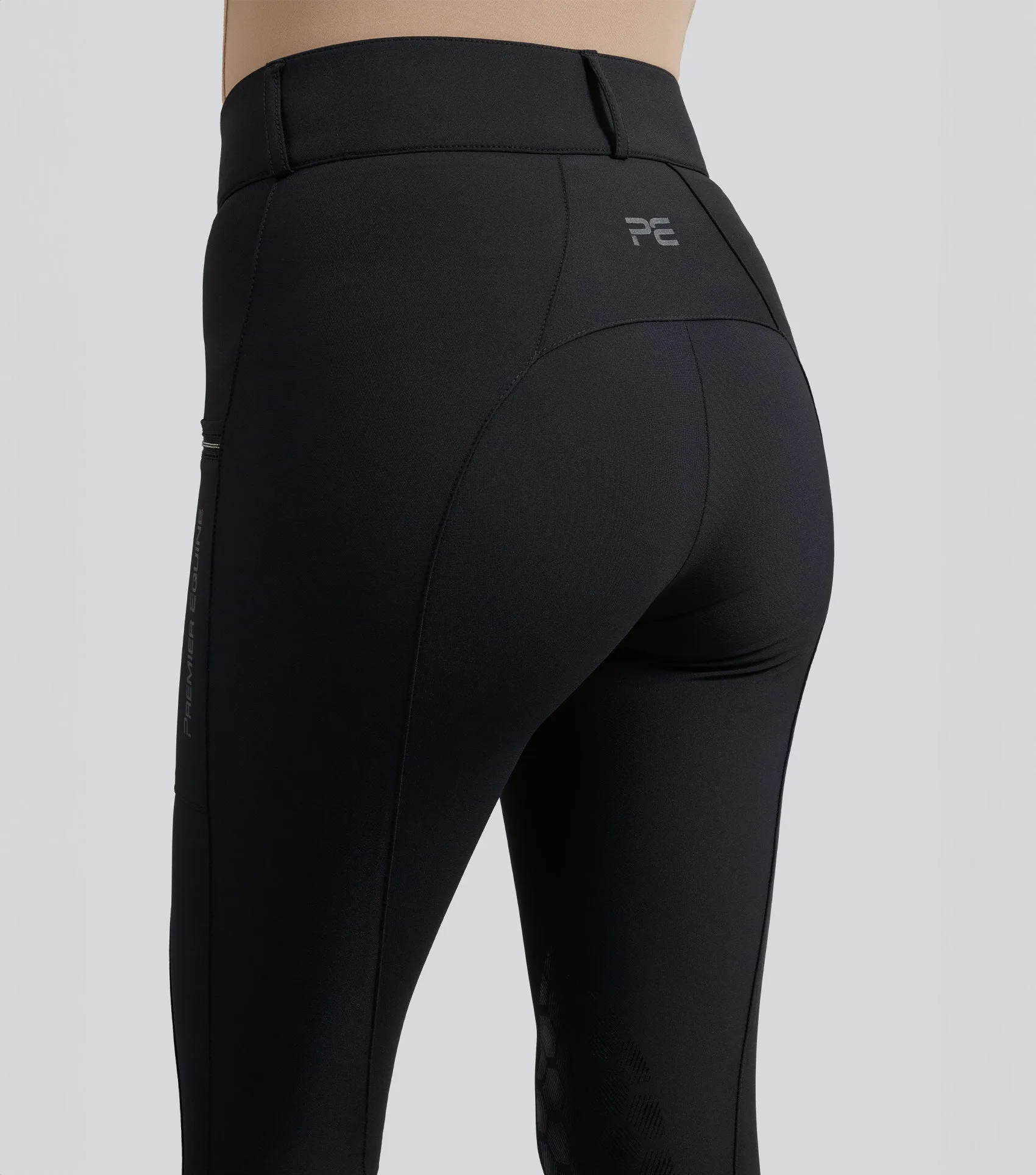 Ofena Womens Gel Knee Riding Breeches Black