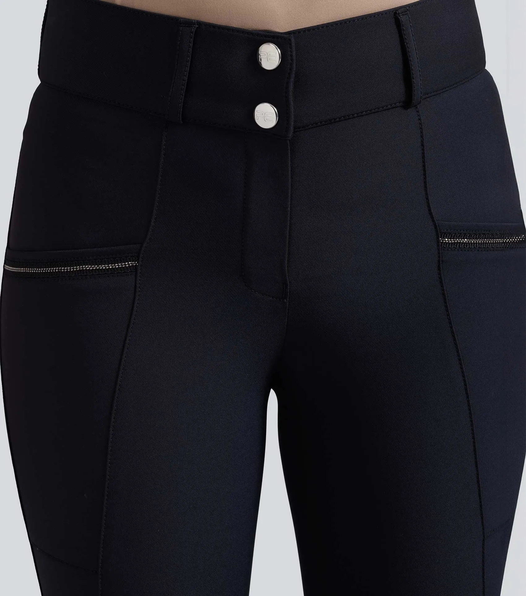 Ofena Womens Gel Knee Riding Breeches Black