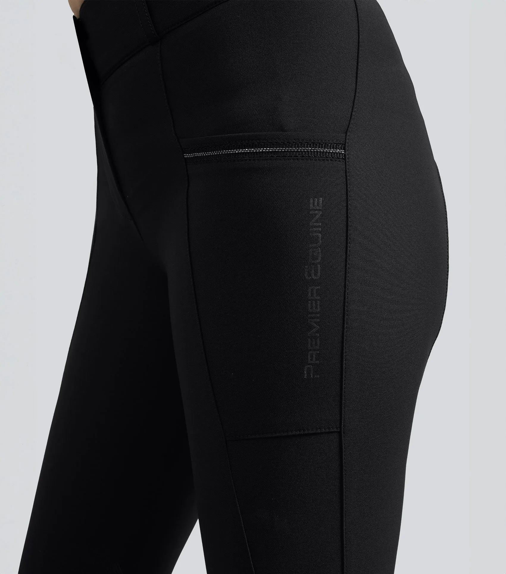 Ofena Womens Gel Knee Riding Breeches Black