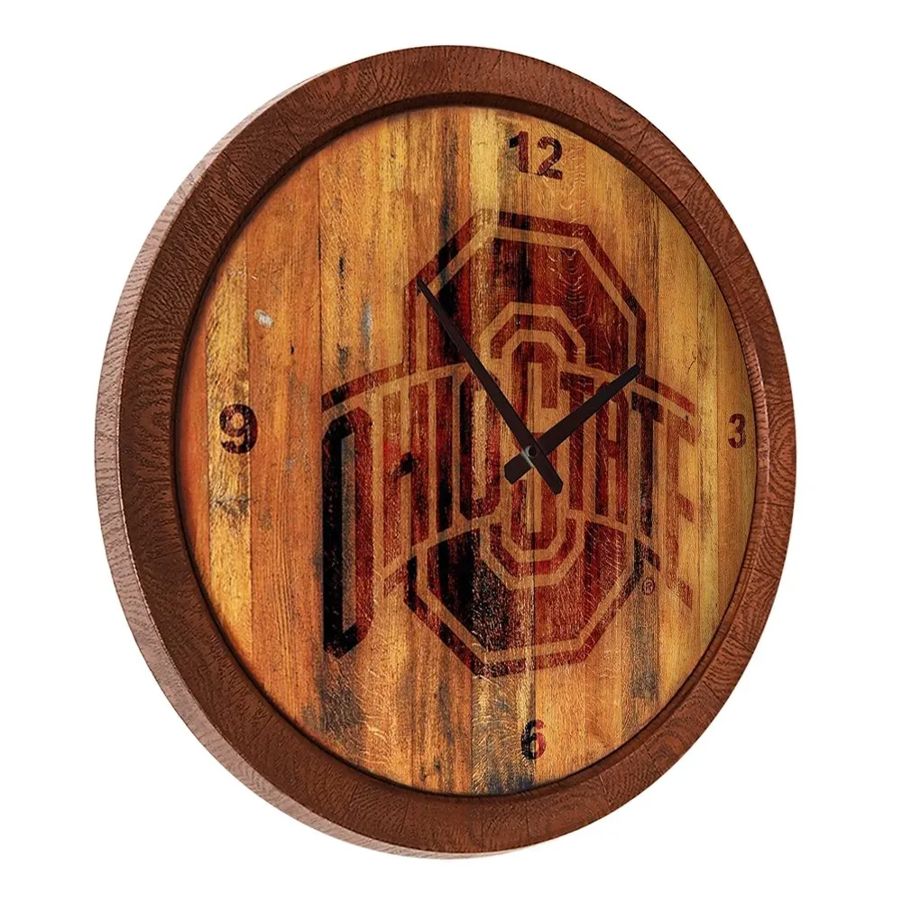 Ohio State Buckeyes: Branded "Faux" Barrel Top Wall Clock