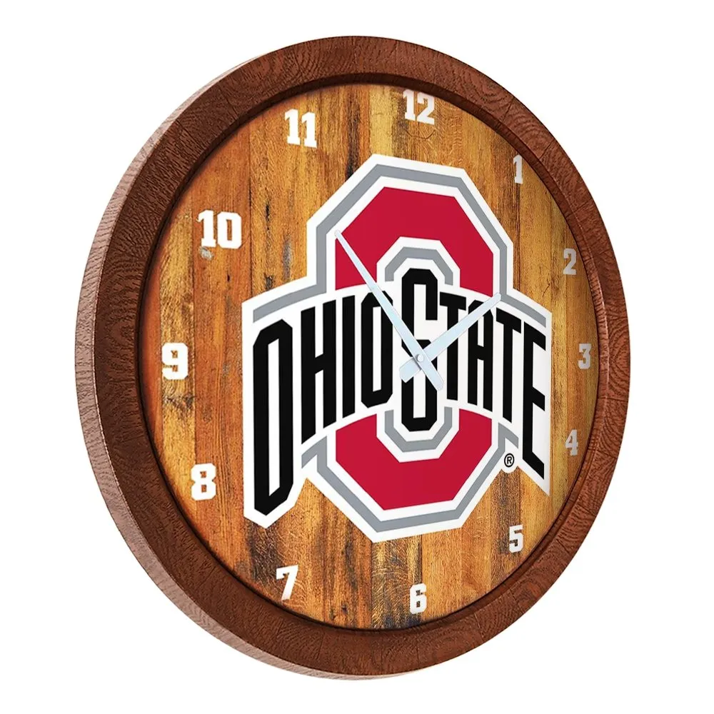 Ohio State Buckeyes: "Faux" Barrel Top Wall Clock