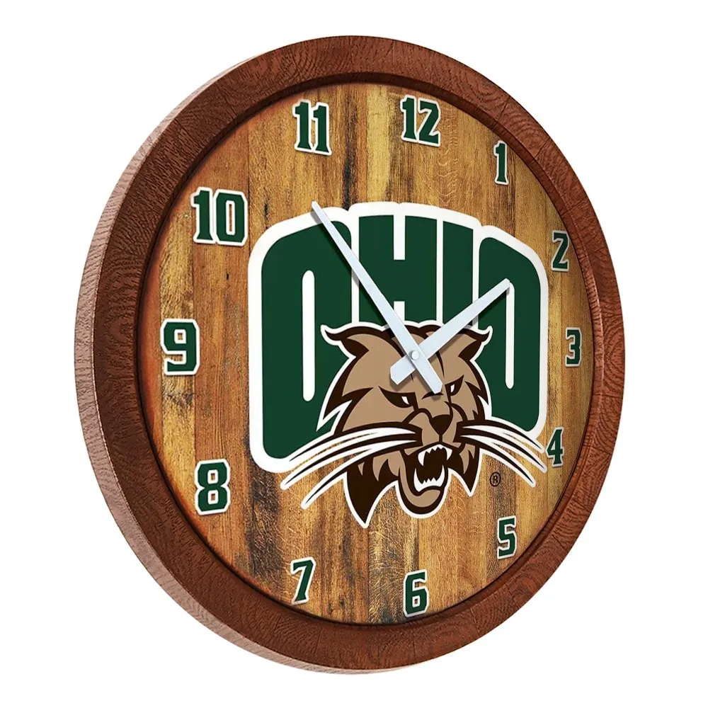 Ohio University Bobcats: "Faux" Barrel Top Wall Clock