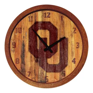 Oklahoma Sooners: Branded "Faux" Barrel Top Wall Clock