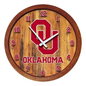 Oklahoma Sooners: "Faux" Barrel Top Wall Clock