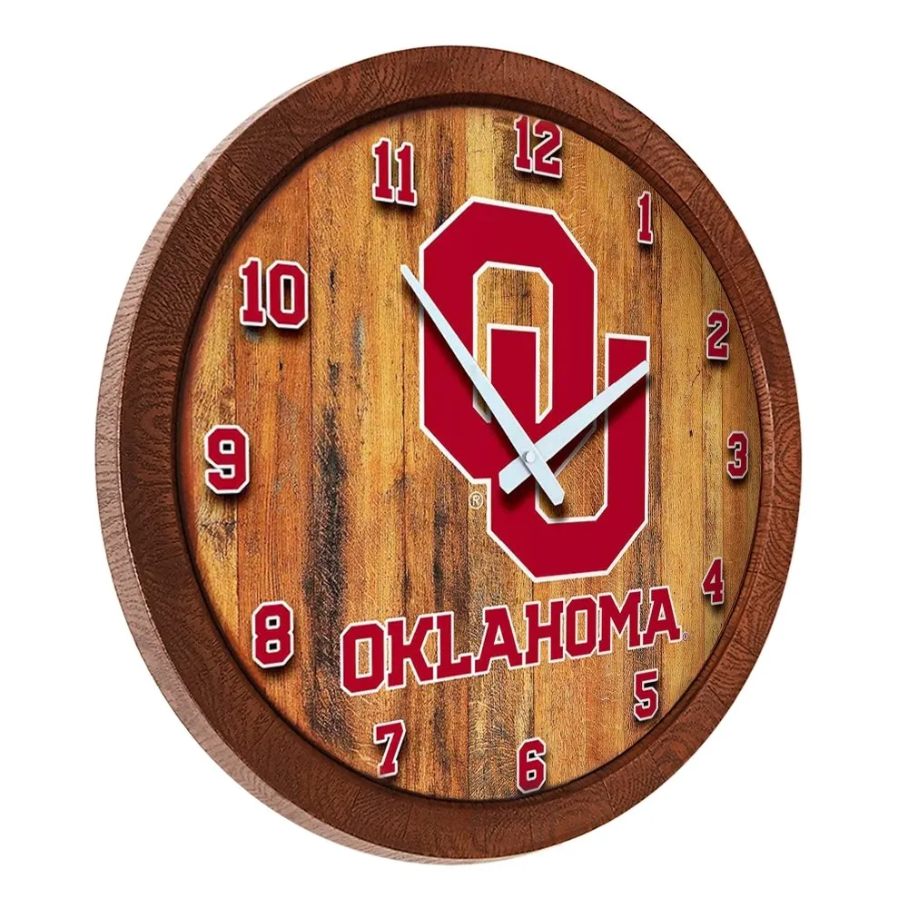 Oklahoma Sooners: "Faux" Barrel Top Wall Clock