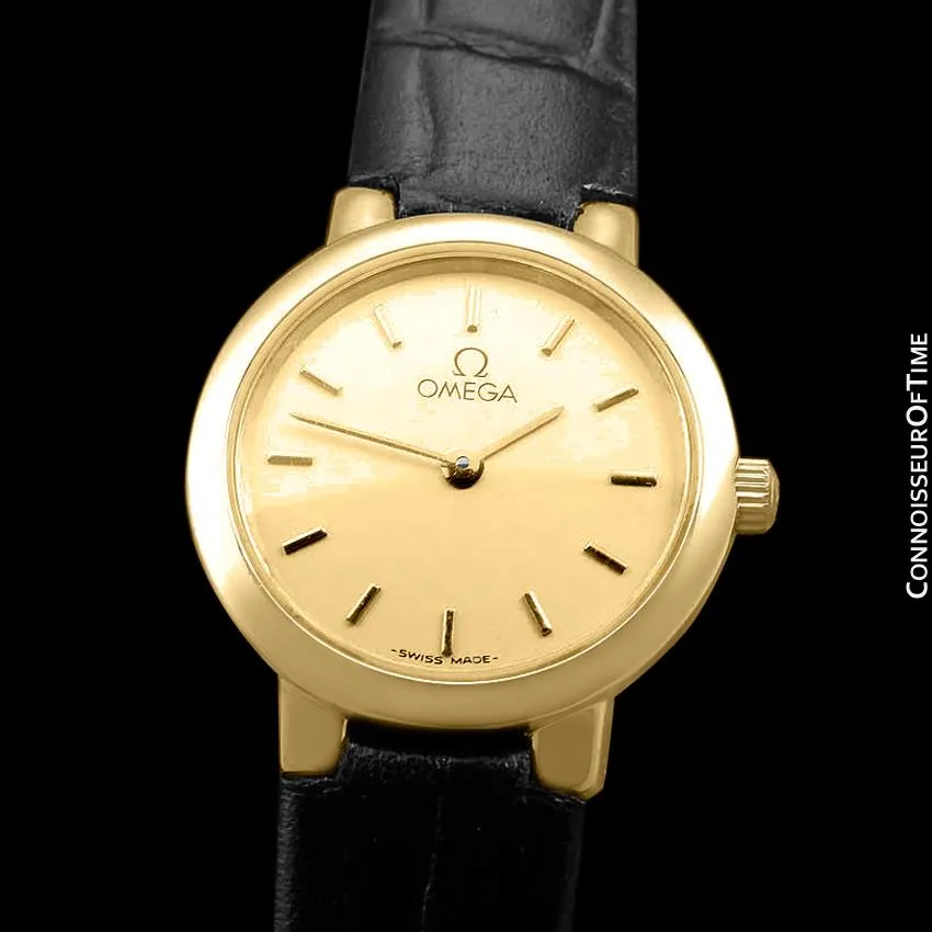 Omega De Ville Ladies Dress Quartz Watch - 18K Gold Plated & Stainless Steel