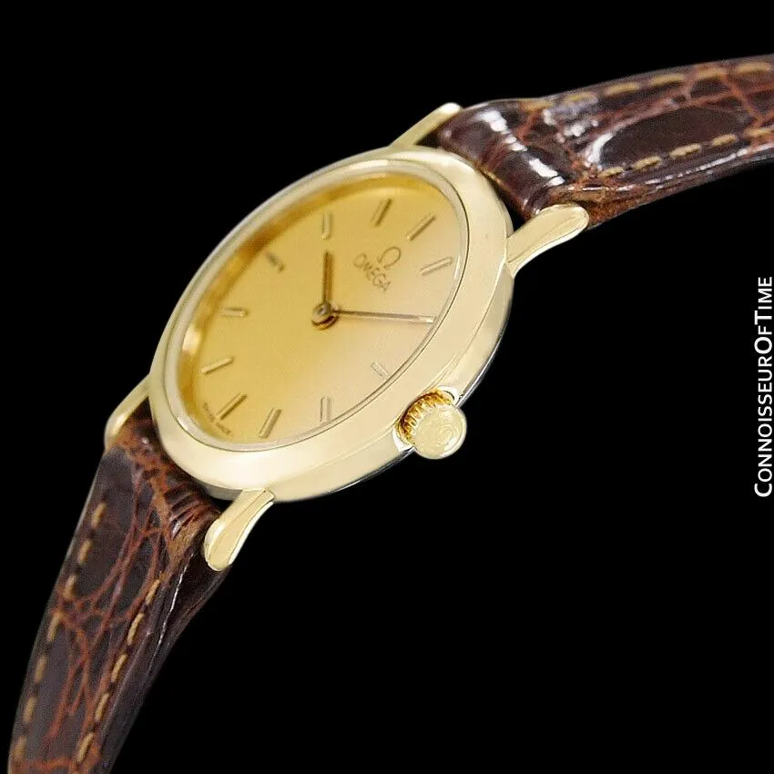 Omega De Ville Ladies Dress Quartz Watch - 18K Gold Plated & Stainless Steel
