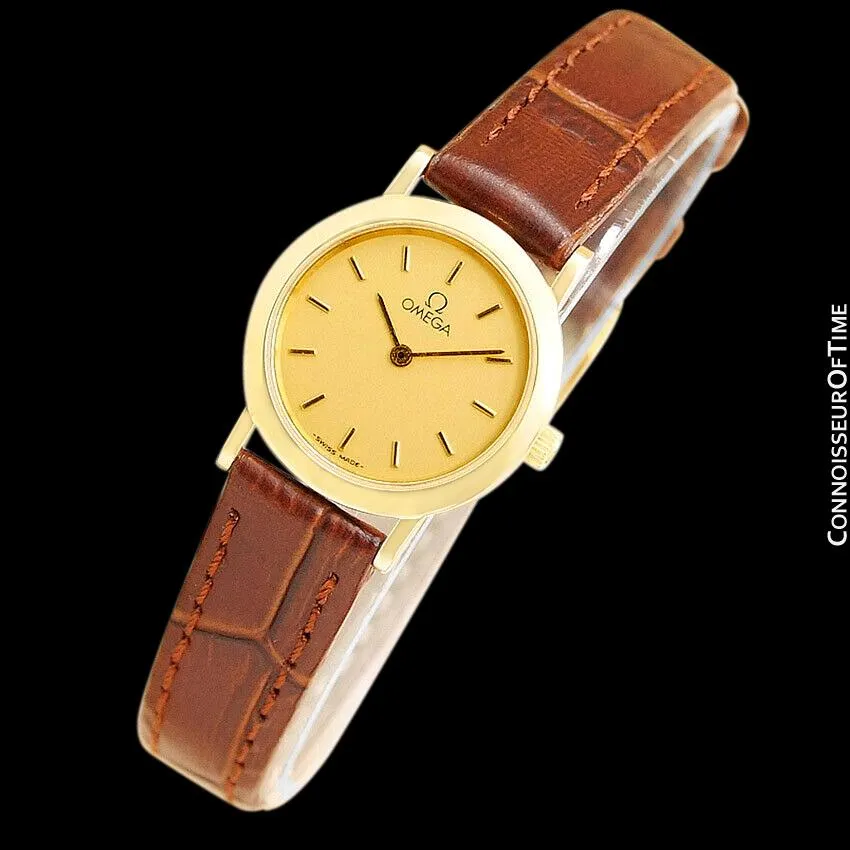 Omega De Ville Ladies Dress Quartz Watch - 18K Gold Plated & Stainless Steel