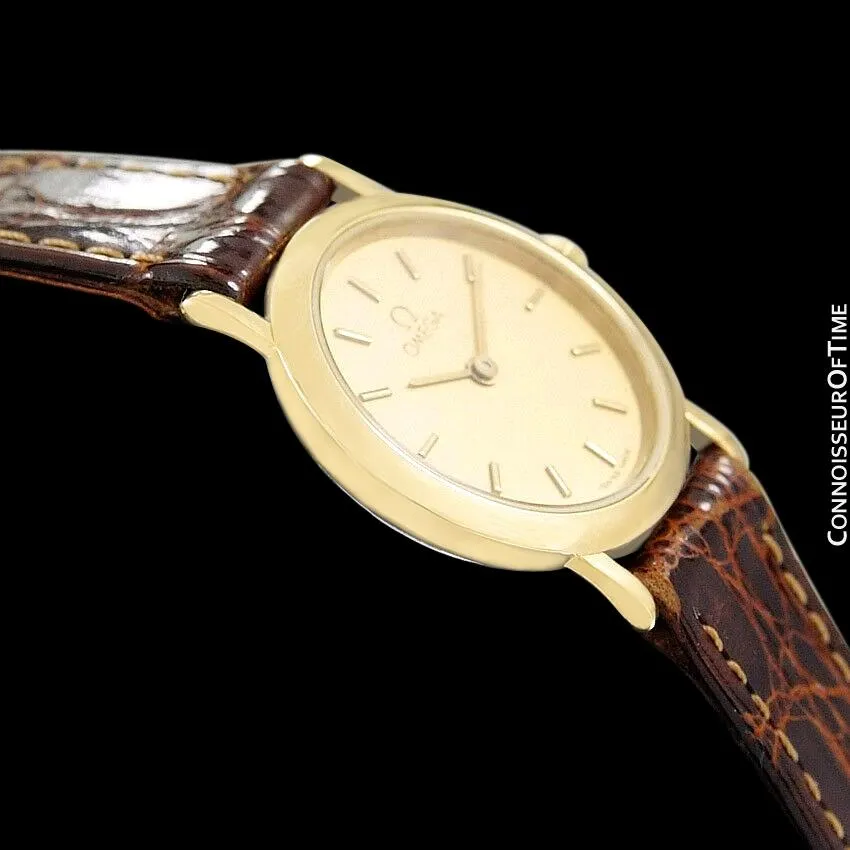 Omega De Ville Ladies Dress Quartz Watch - 18K Gold Plated & Stainless Steel