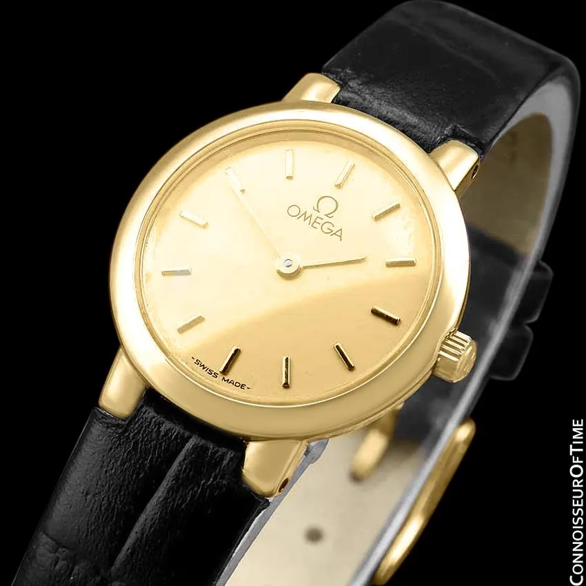 Omega De Ville Ladies Dress Quartz Watch - 18K Gold Plated & Stainless Steel