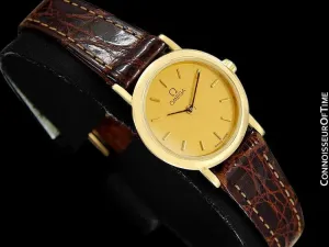 Omega De Ville Ladies Dress Quartz Watch - 18K Gold Plated & Stainless Steel