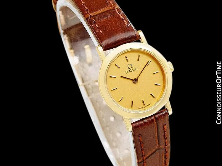 Omega De Ville Ladies Dress Quartz Watch - 18K Gold Plated & Stainless Steel