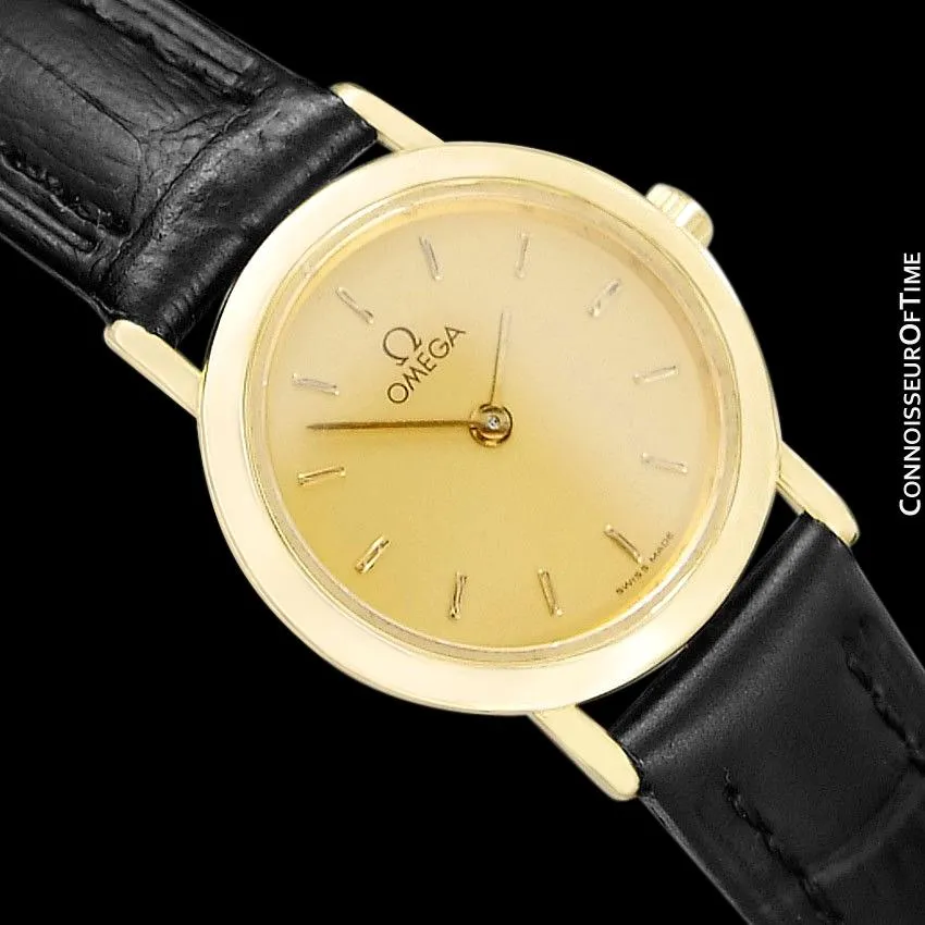Omega De Ville Ladies Dress Quartz Watch - 18K Gold Plated & Stainless Steel