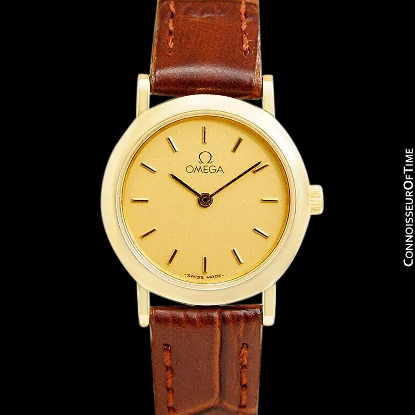 Omega De Ville Ladies Dress Quartz Watch - 18K Gold Plated & Stainless Steel