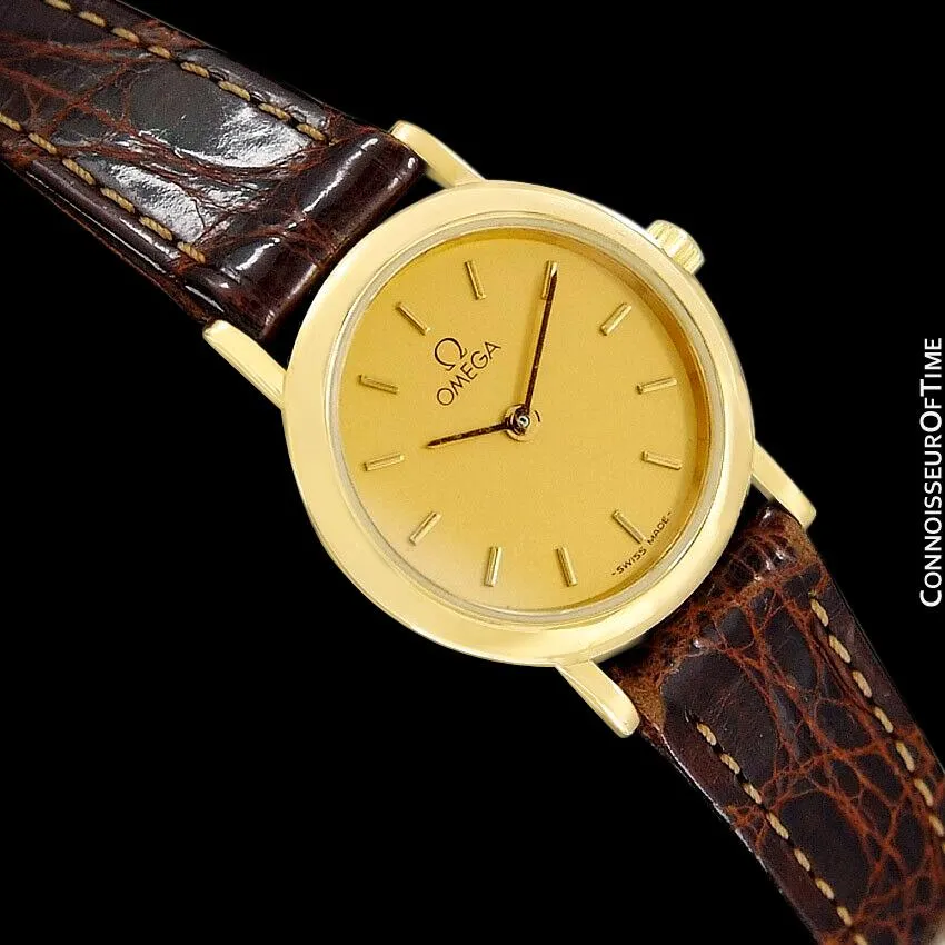 Omega De Ville Ladies Dress Quartz Watch - 18K Gold Plated & Stainless Steel