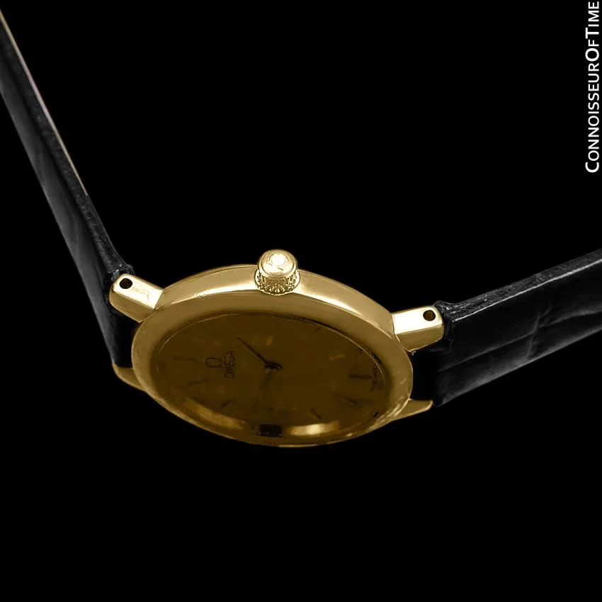 Omega De Ville Ladies Dress Quartz Watch - 18K Gold Plated & Stainless Steel