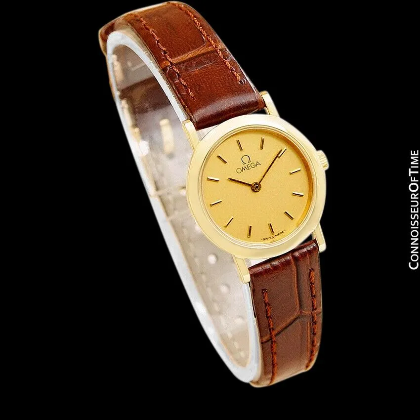 Omega De Ville Ladies Dress Quartz Watch - 18K Gold Plated & Stainless Steel