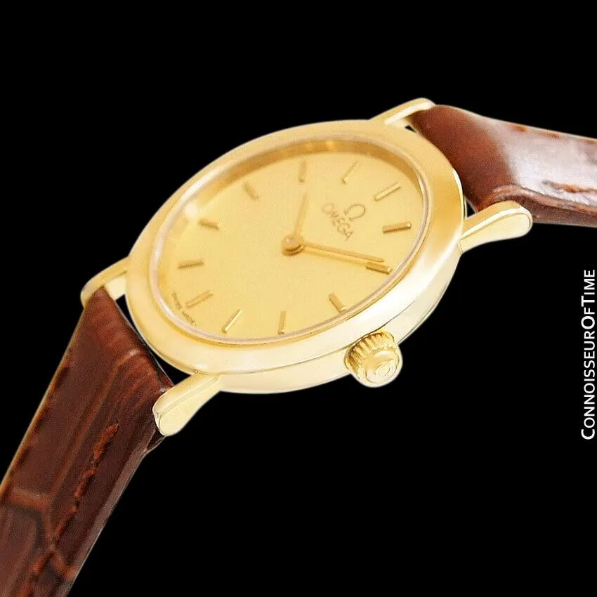 Omega De Ville Ladies Dress Quartz Watch - 18K Gold Plated & Stainless Steel